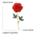 Red Rose Stem Brooch A Glossy Red Rose On A Gold-Tone Stem view 6