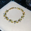Gold-Tone Marquise Leaf Crystal Bracelet Four Colorways view 8