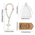 Acrylic Pearl Cross Bracelet With Alloy Pendant, 2 Package Styles view 2