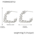 Triple Layer Geometric C Hoop Earrings Gold Steel Two-Tone view 8