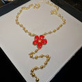 Gold Tone Flower Pendant Lariat Necklaces in Two Colors view 7