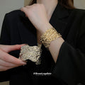 Two Irregular Crumpled Open Cuff Designs In Gold Or Silver Tone view 2
