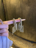 Geometric Chain Fringe Statement Earrings in Two Tones view 7