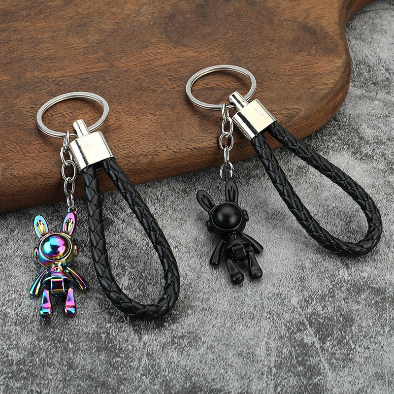 Creative Space Rabbit Metal Keychain for Bags, Cars, and Gifts
