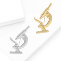 Polished Alloy Microscope Brooch Gold and Silver Tone view 3