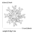 Large Clear Crystal Snowflake Brooch In Silver Tone view 6