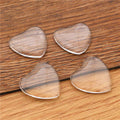 Clear Heart Glass Cabochons in Six Graduated Sizes view 3