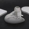 Silver Tone Sewing Machine Scissors Tape and Dress Keychain view 2