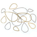 Teardrop Outline Charms in Two Metal Tones and Four Sizes view 3
