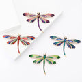 Enamel Rhinestone Dragonfly Brooch Four Color Options view 1