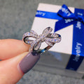 Bow-Knot Clear Stone Statement Ring In Gold And Silver Tones view 1