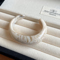 Wide Rounded Asymmetric Resin Open Cuff In Eleven Colors view 9