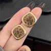 Oval Leopard Studs