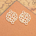 Round Scrollwork Flower Two-Hole Metal Connectors for Jewelry Making view 3