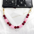 Marbled Acrylic Bead Phone Chain With Gold Tone Clasps view 1