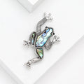 Silver Tone Abalone Shell Inlay Frog Brooch Animal Pin view 3