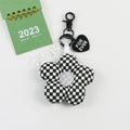 Puffy Embroidered Flower Keychain with Alphabet Beads view 10