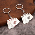 Metal Royal Flush Playing Card Keychain, Red Hearts or Black Spades view 1