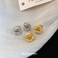 Twisted Knot Metal Clip On Earrings in Two Finishes view 4