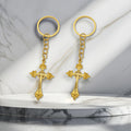 Gold-Tone Metal Ornate Cross Keychain, Single Or Pouch And Tag Set view 1