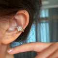 Gold Tone Crystal Starburst Ear Cuff Single Piece Design view 1