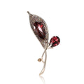 Two Bud Crystal Tulip Flower Brooch in Purple or Blue view 5