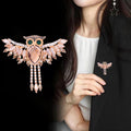 Blue Owl Crystal Two Designs Metal Brooch Pin for Jackets and Lapels view 3