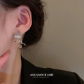 Silver Tone Jellyfish Drop Earrings With Polished Metal Tone Details view 4