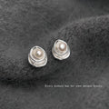 Silver Tone Layered Irregular Pearl Like Round Stud Earrings view 1