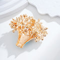 Floral Bouquet Crystal Enamel Metal Brooch Pin for Jackets and Lapels view 3