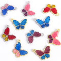 Two Tone Butterfly Enamel Metal Charms, 10 Colorways view 4