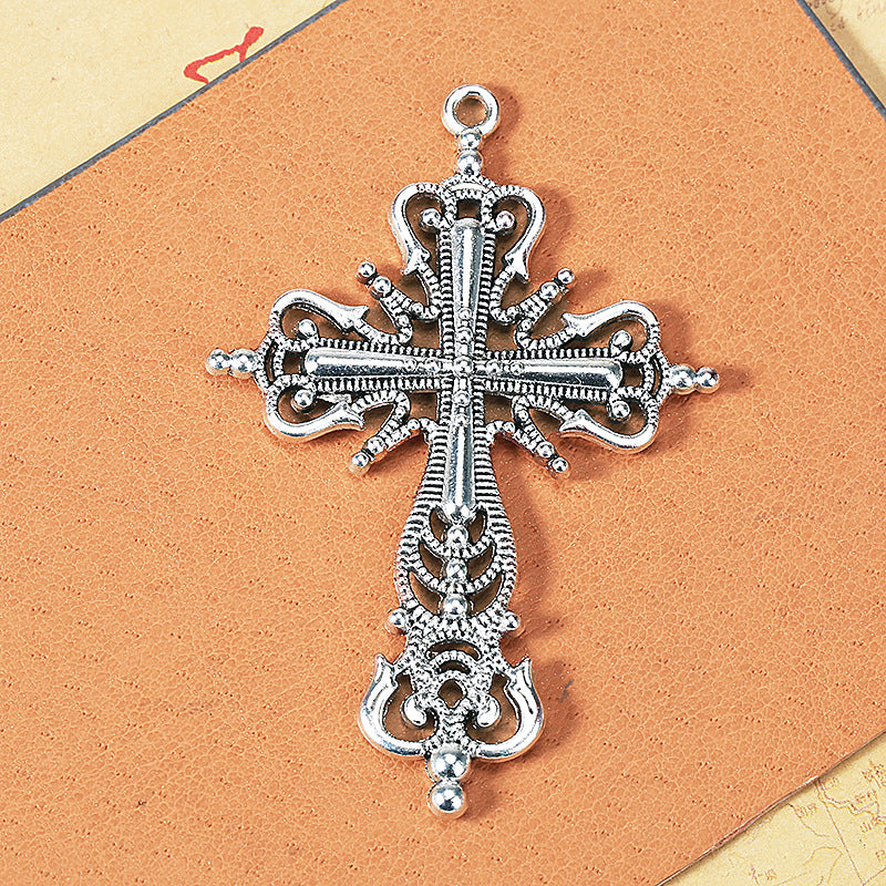 63x42mm Vintage Vine Cross Alloy Charm Pendant