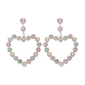Pastel Crystal Heart Drop Stud Earrings Fashion Jewelry view 5