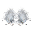 White Feather Bow and Butterfly Ear Cuffs with Crystal Accents view 5