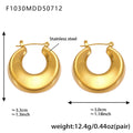 Stainless Steel Hollow Geometric Hoop Earrings Gold Silver Finish view 7