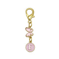 Pink Enamel Letter Keychain Gold Clasp Butterfly Charm view 10