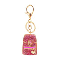 Rhinestone Backpack Keychain With Heart Charm, Four Colors view 5