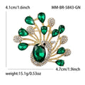 Crystal Peacock Brooch with Fan Tail in Two Colorways view 7