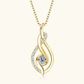 Swirl Teardrop Clear Center Stone Pendant Necklace Metal Alloy view 5