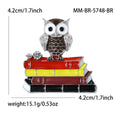Crystal Owl on Colorful Stacked Books Brooch Decorative Clothing Pin view 7
