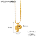 Gold Balloon Letter Pendant Necklaces Copper Initial Charms A-Z view 12