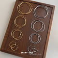 Thin Round Hoop Earrings In Six Sizes And Silver Gold Tones view 1
