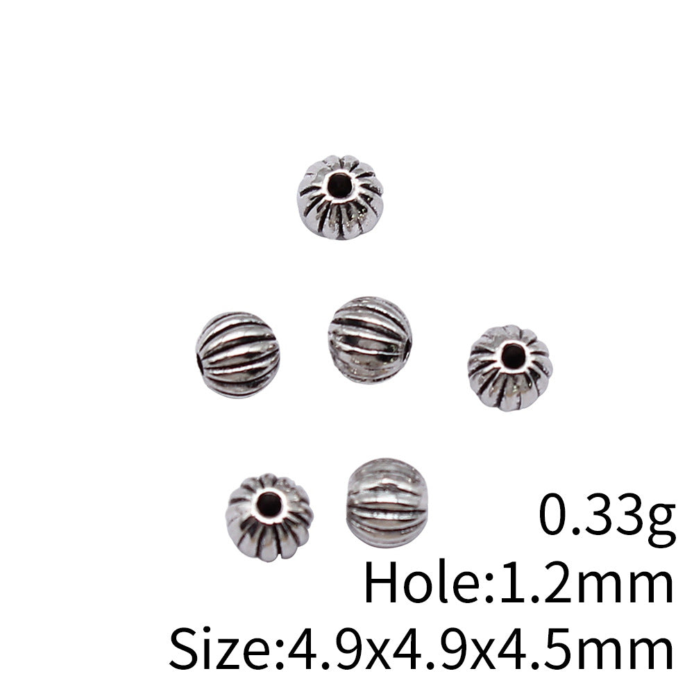 4.9x4.9x4.5mm 0.33g Multicolor Zinc Alloy Round Pumpkin Spacer Beads for Bracelet Necklace Making