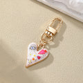 Gold Tone Printed Heart Evil Eye Clip Keychains in Seven Designs view 4