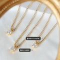 Full CZ Tennis Necklace Round Solitaire Pendant Drop view 2