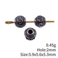 Antique Silver Detailed Round Jewelry Metal Spacer Bead view 3