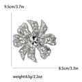 Oversized Ribbon Flower Brooch in Six Crystal Colors view 6