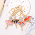 Enamel Ballerina Dancer Keychain Gold Clasp Four Colors view 2