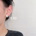 Silver Tone Brushed Hollow Ball Stud Earrings In Five Sizes view 7