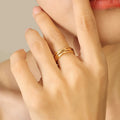 Multi Band Cross Wrap Open Rings Gold And Steel Tone Styles view 8